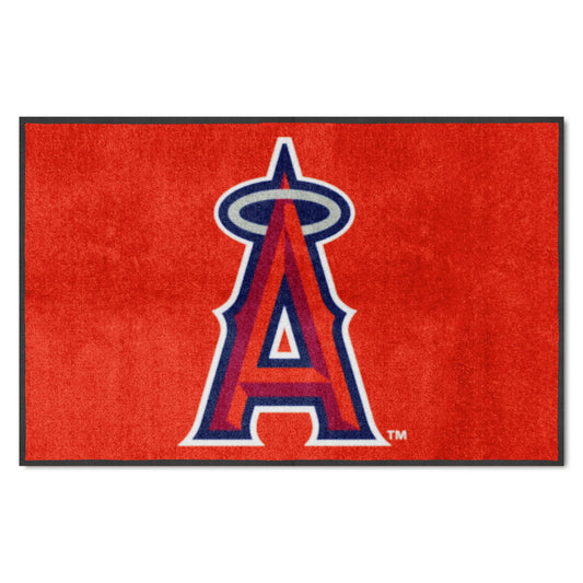 Los Angeles Angels 4X6 High-Traffic Mat with Durable Rubber Backing - Landscape Orientation - Los Angeles Angels