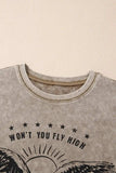 AMERICA FREE BIRD Vintage Graphic Mineral Washed Tee - Trendsi - Flyclothing LLC