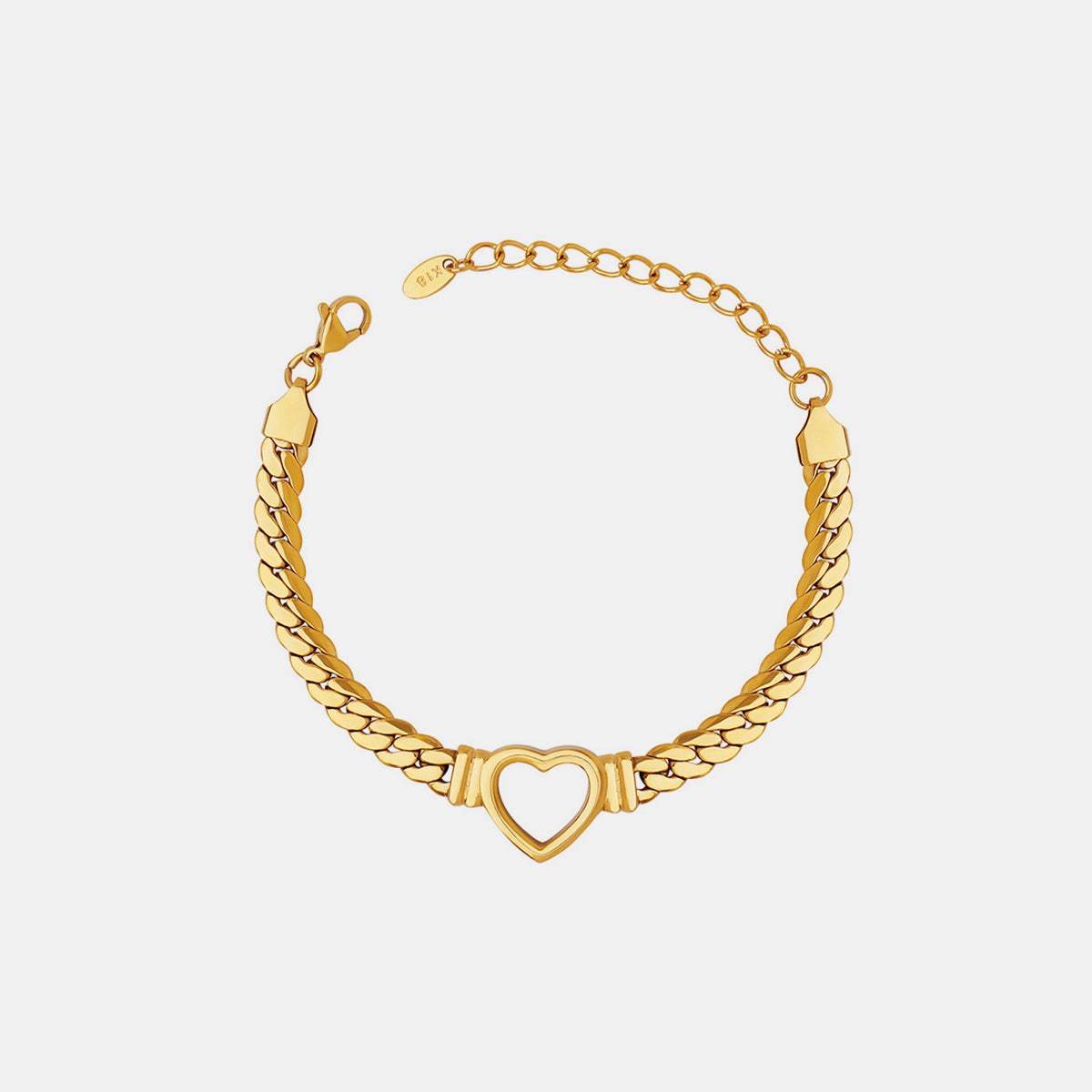 Titanium Steel Cutout Heart Bracelet - Trendsi - Flyclothing LLC