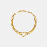 Titanium Steel Cutout Heart Bracelet - Trendsi - Flyclothing LLC