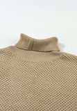 Solid Color Turtleneck Short Sleeve Sweater - Trendsi - Flyclothing LLC