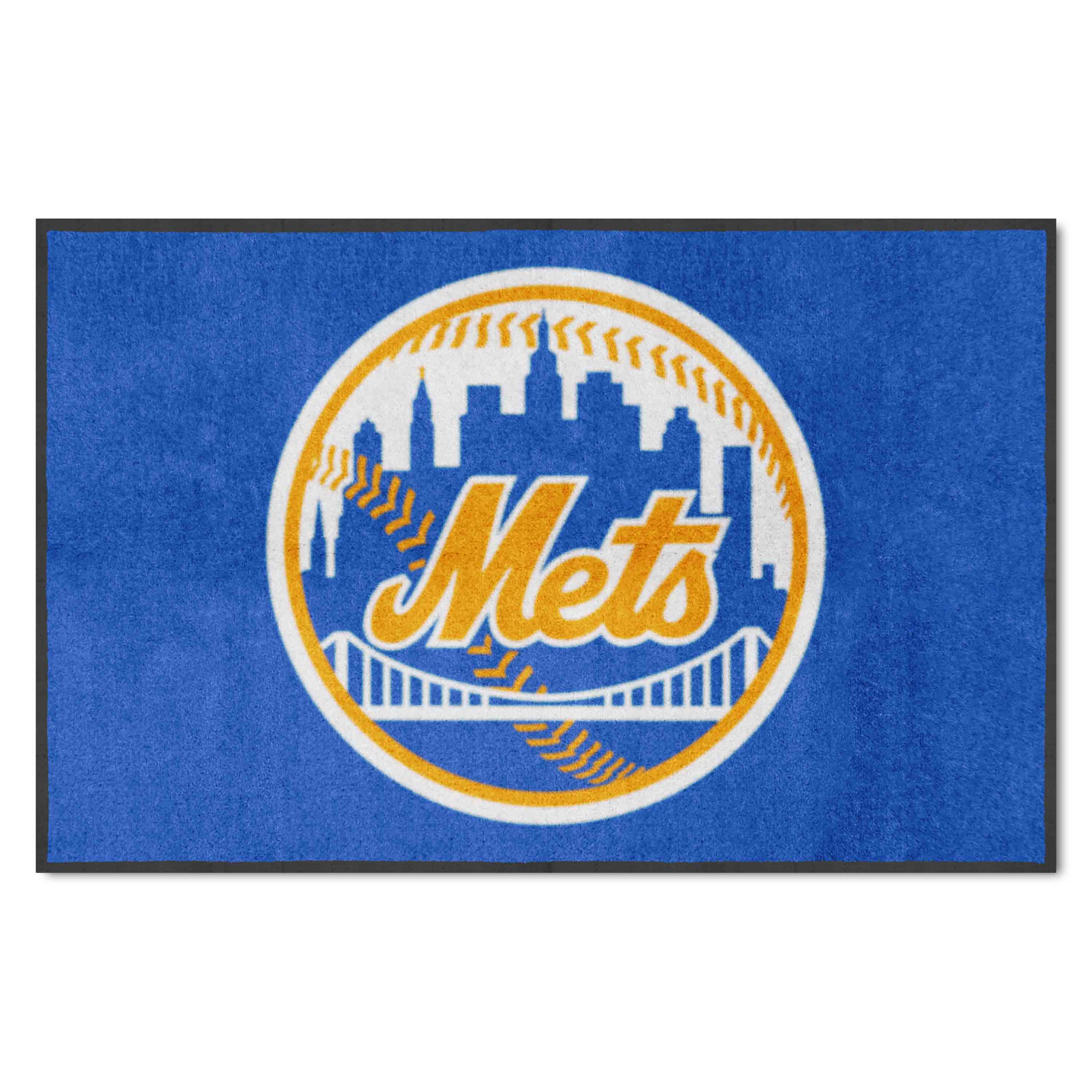 New York Mets 4X6 High-Traffic Mat with Durable Rubber Backing - Landscape Orientation - New York Mets