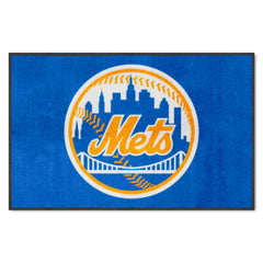 New York Mets 4X6 High-Traffic Mat with Durable Rubber Backing - Landscape Orientation - New York Mets