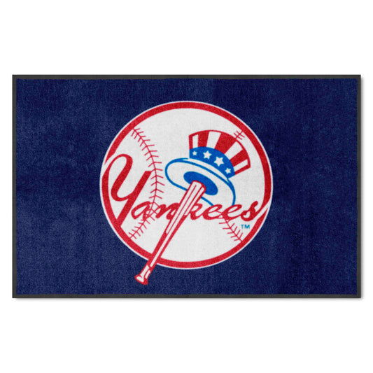 New York Yankees 4X6 High-Traffic Mat with Durable Rubber Backing - Landscape Orientation - New York Yankees