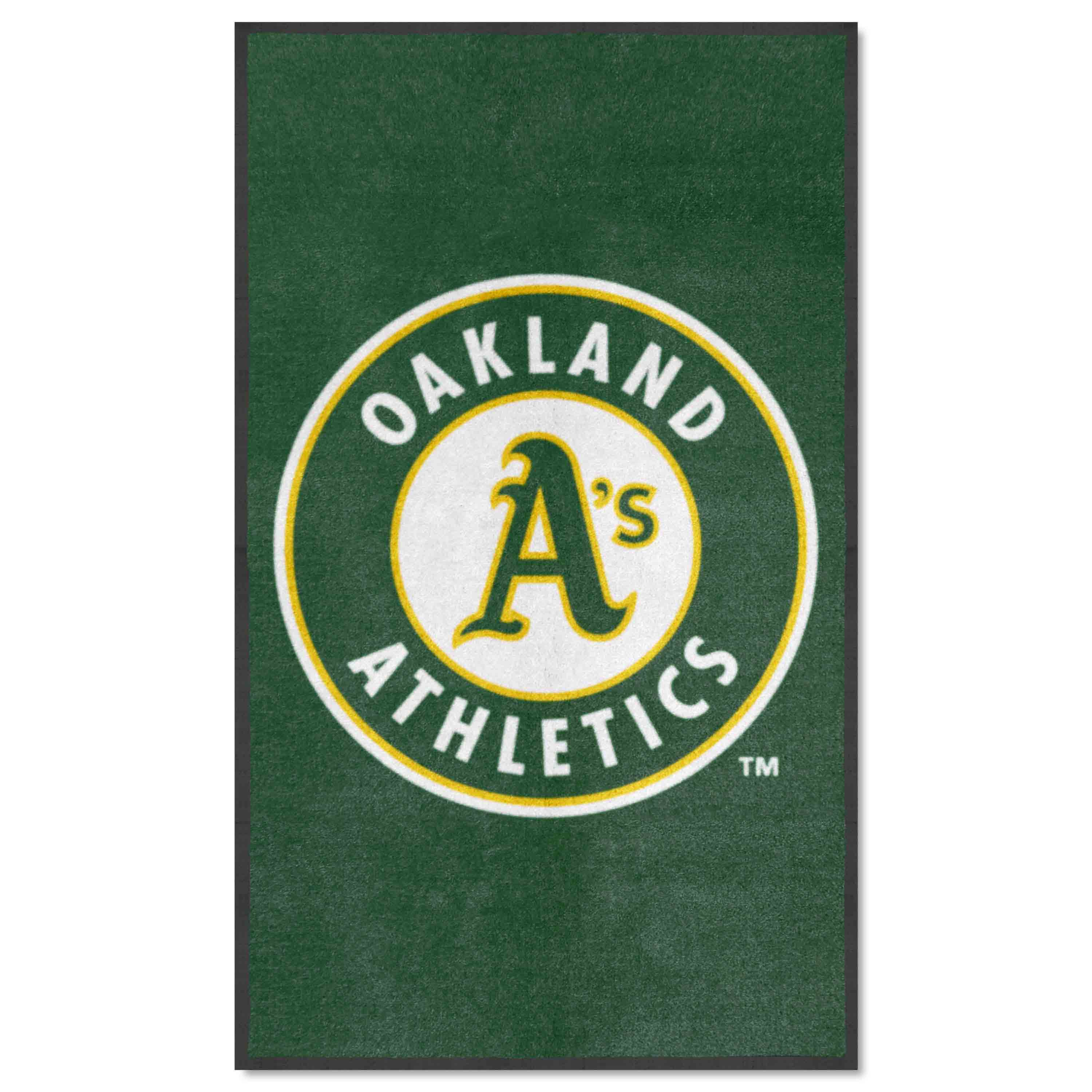 Oakland Athletics 3X5 High-Traffic Mat with Durable Rubber Backing - Portrait Orientation - Oakland Athletics