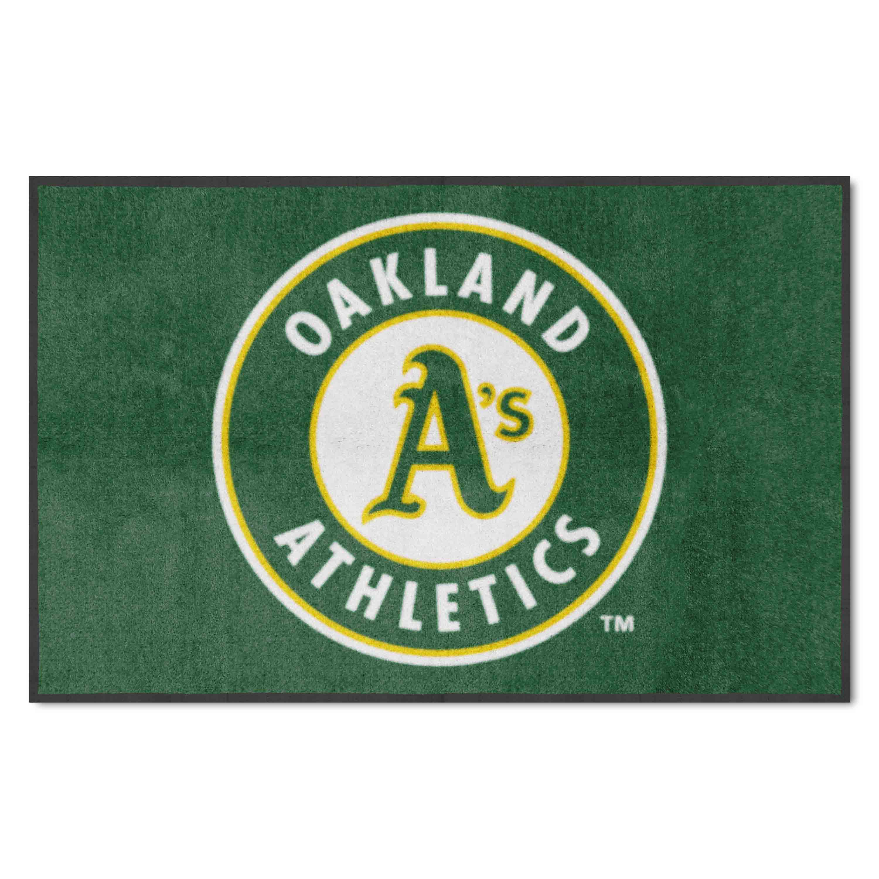 Oakland Athletics 4X6 High-Traffic Mat with Durable Rubber Backing - Landscape Orientation - Oakland Athletics