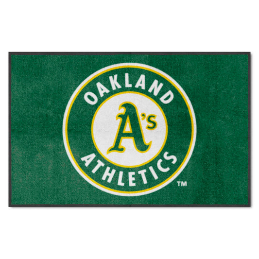 Oakland Athletics 4X6 High-Traffic Mat with Durable Rubber Backing - Landscape Orientation - Oakland Athletics