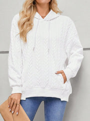Drawstring Long Sleeve Hoodie with Pockets - Trendsi