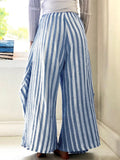 Striped Elastic Waist Wide Leg Pants - Trendsi