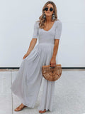 Scoop Neck Short Sleeve Jumpsuit - Trendsi - Flyclothing LLC