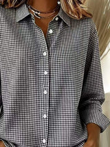 Full Size Plaid Button Up Long Sleeve Shirt Plus Size - Trendsi - Flyclothing LLC