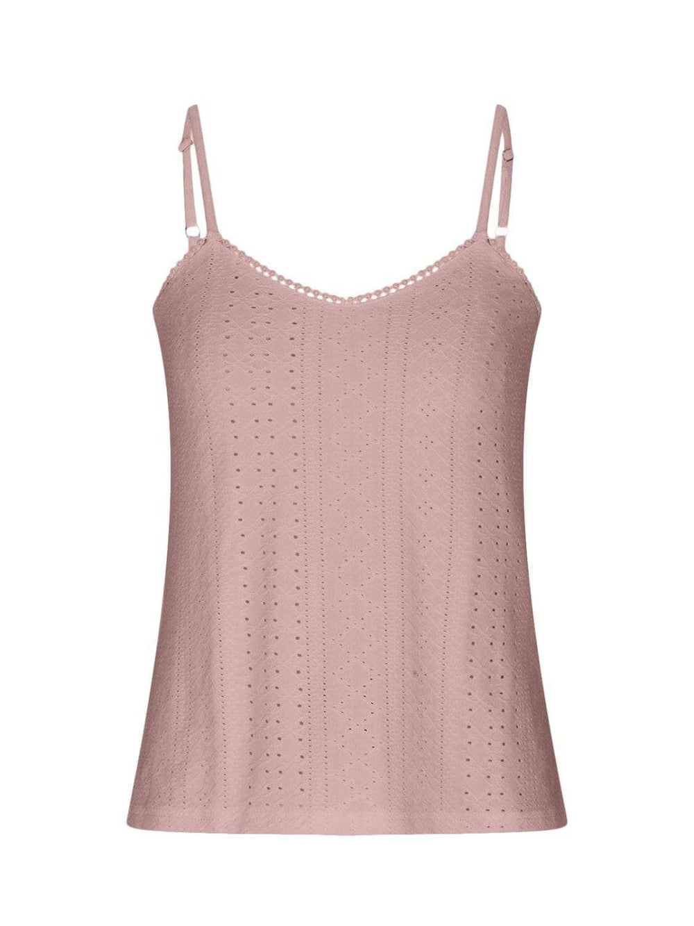 Eyelet Lace Detail V-Neck Cami - Trendsi - Flyclothing LLC