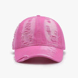 Distressed Adjustable Cotton Baseball Cap - Trendsi - Flyclothing LLC