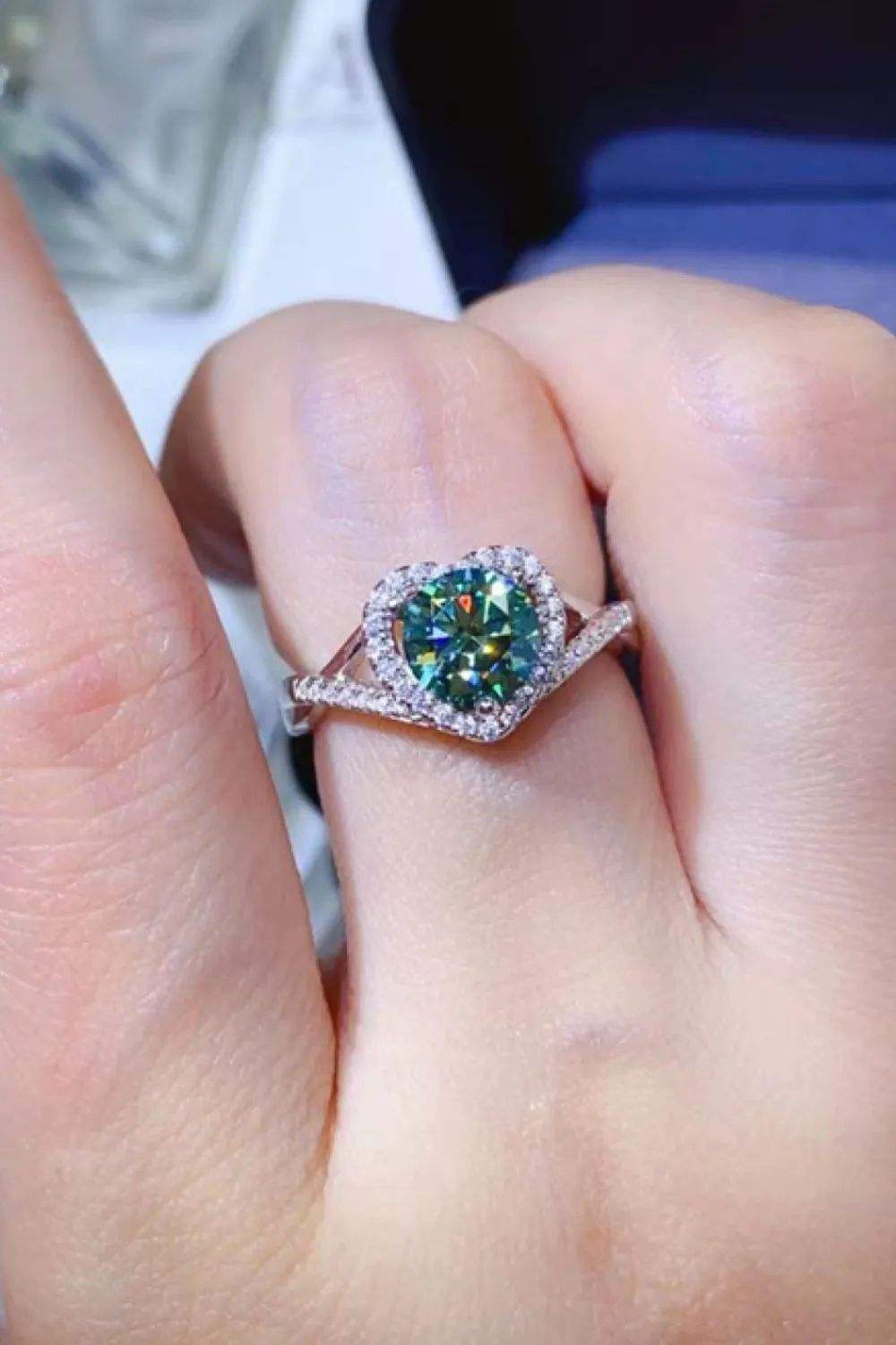 1 Carat Moissanite 925 Sterling Silver Heart Ring - Trendsi - Flyclothing LLC