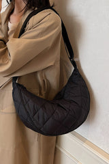 Plaid Quilted Adjustable Strap Crossbody Bag - Trendsi
