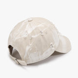 Distressed Adjustable Cotton Baseball Cap - Trendsi