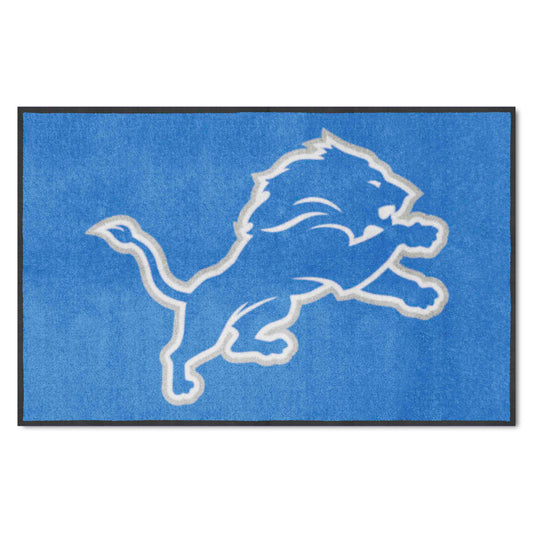 Detroit Lions 4X6 High-Traffic Mat with Durable Rubber Backing - Landscape Orientation - Detroit Lions