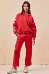 BiBi Side Lined Bow Details Fleece Sweatshirt - Trendsi - Flyclothing LLC