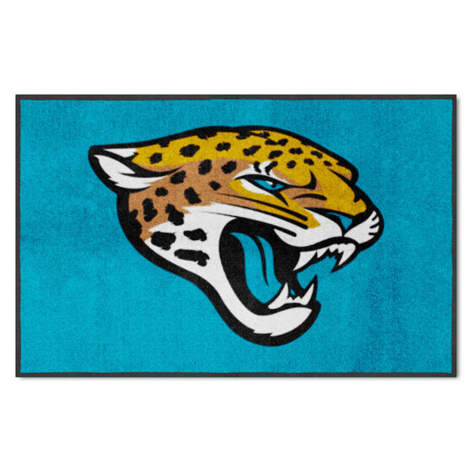 Jacksonville Jaguars 4X6 High-Traffic Mat with Durable Rubber Backing - Landscape Orientation - Jacksonville Jaguars