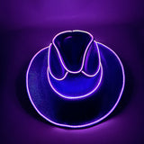 Halloween Carnival Party LED Wireless Fluorescent Colorful Cowboy Flashing Hat