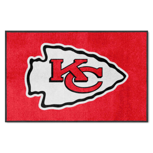 Kansas City Chiefs 4X6 High-Traffic Mat with Durable Rubber Backing - Landscape Orientation - Kansas City Chiefs