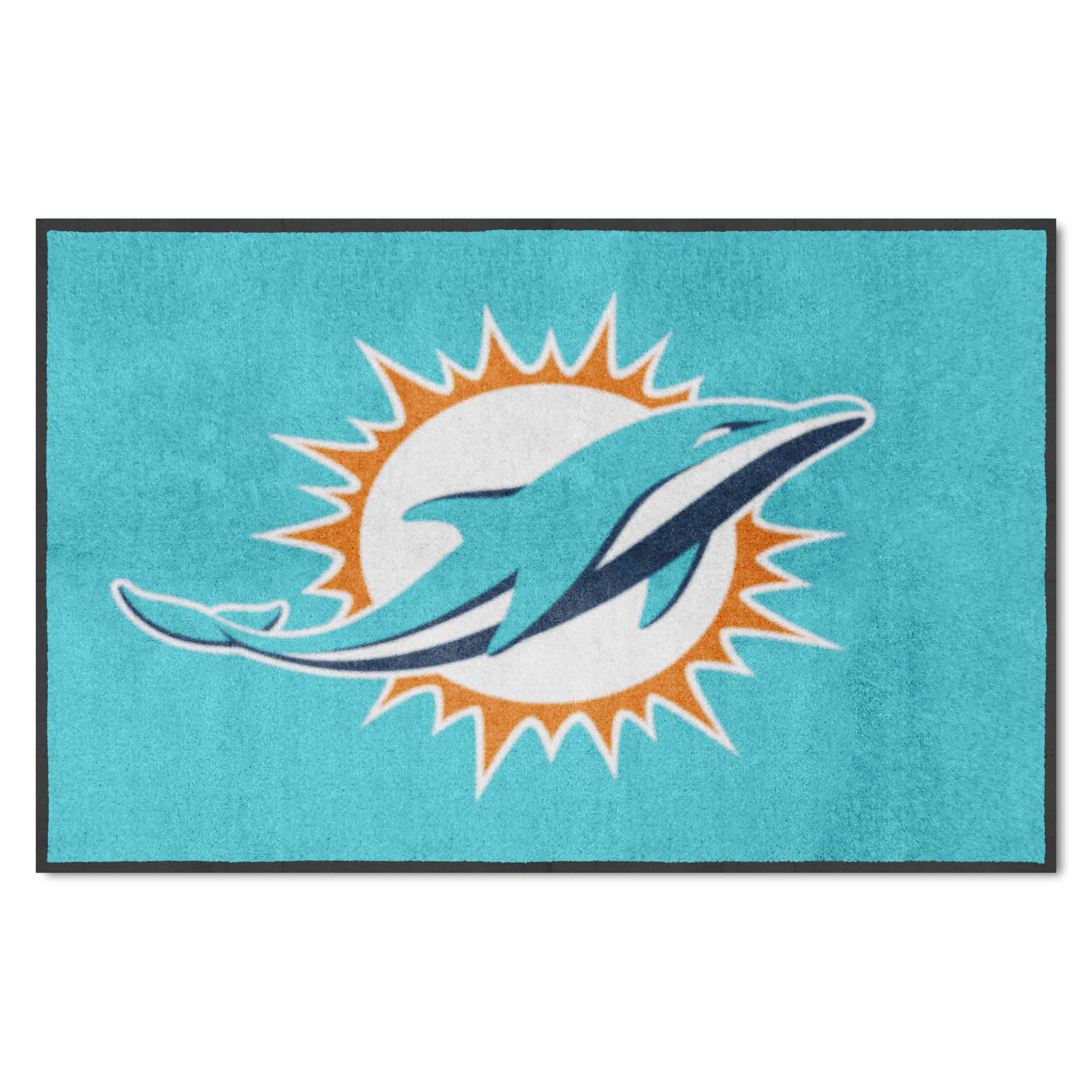 Miami Dolphins 4X6 High-Traffic Mat with Durable Rubber Backing - Landscape Orientation - Miami Dolphins