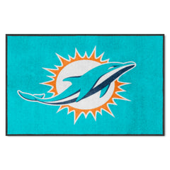 Miami Dolphins 4X6 High-Traffic Mat with Durable Rubber Backing - Landscape Orientation - Miami Dolphins