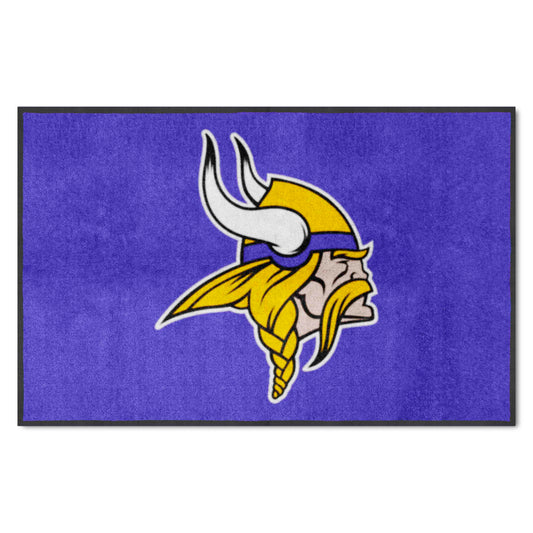 Minnesota Vikings 4X6 High-Traffic Mat with Durable Rubber Backing - Landscape Orientation
