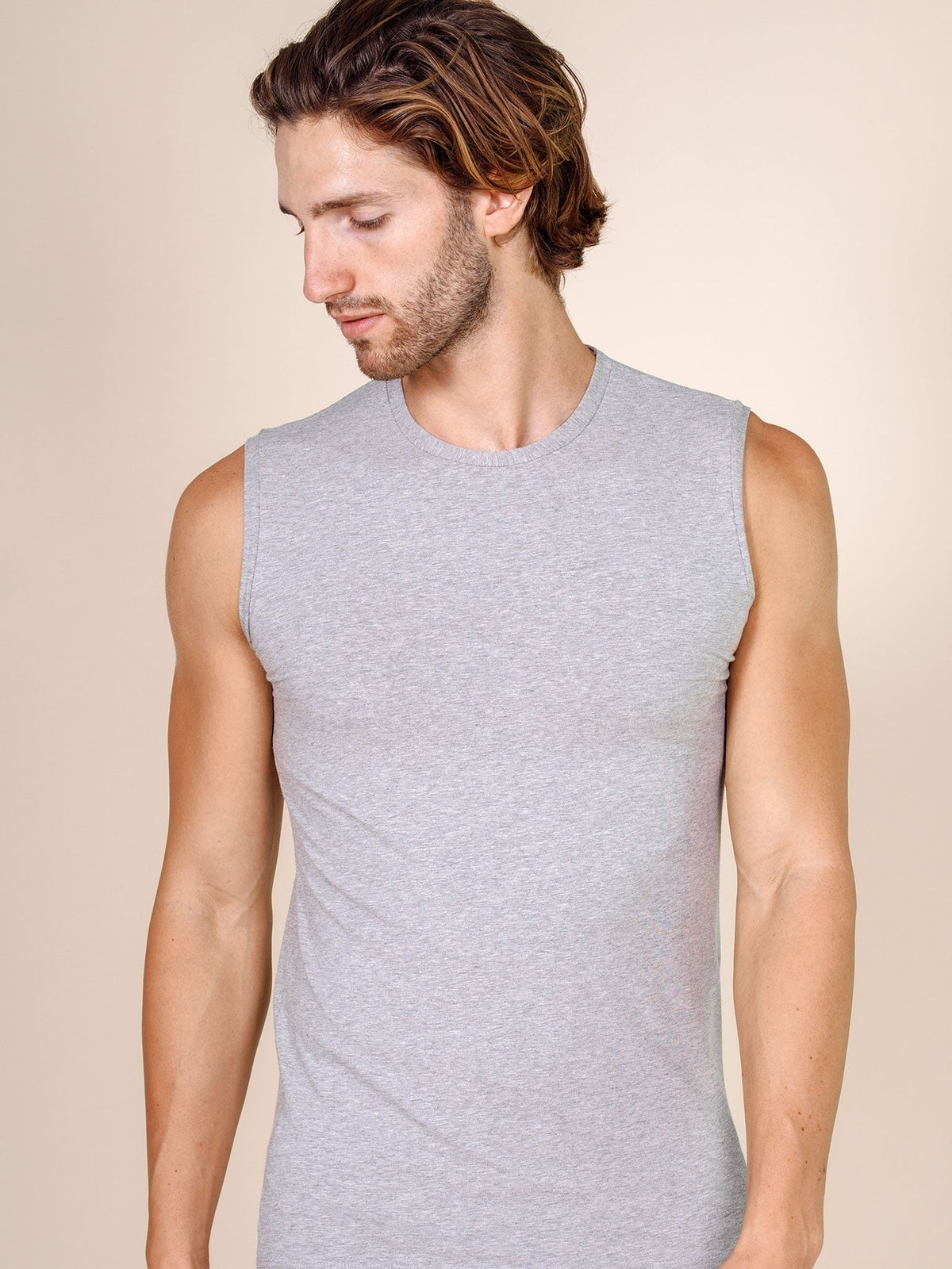 BASIC COTTON Free Spirit Premium Quality Cotton Men's Sleeveless Tank Top. Proudly Made in Italy (988)