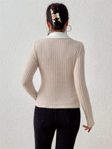 Johnny Collar Long Sleeve T-Shirt - Trendsi - Flyclothing LLC