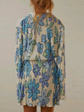 Tied Button Up Long Sleeve Dress - Trendsi - Flyclothing LLC