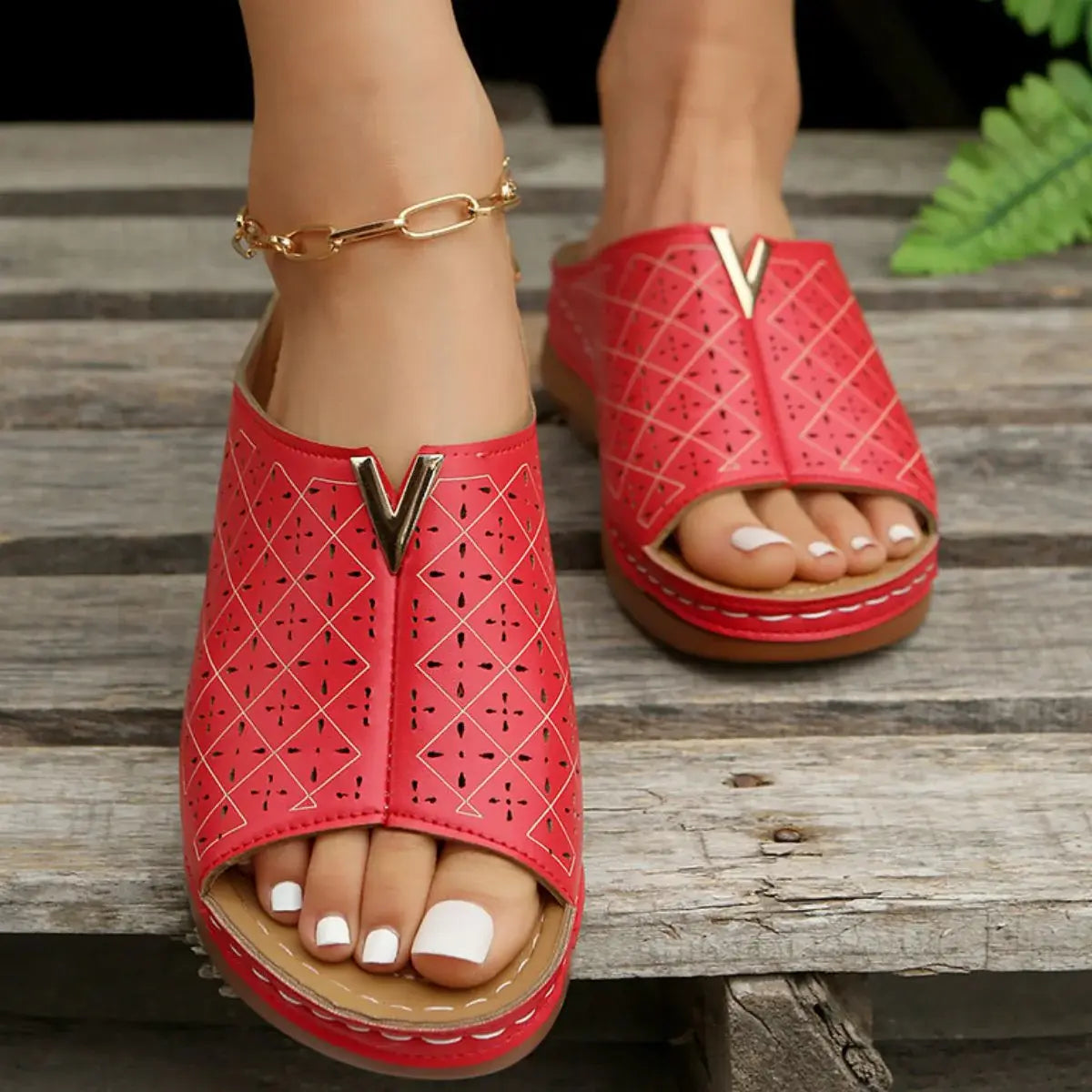 Open Toe Flats Sandals - Trendsi - Flyclothing LLC