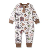 Farmer's Market Baby Henley Romper - Bamboo One Piece - Tesa Babe - Flyclothing LLC