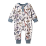 Jungle Safari Bamboo Henley Romper for Baby Boys - Tesa Babe - Flyclothing LLC