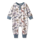 Jungle Safari Bamboo Henley Romper for Baby Boys - Tesa Babe - Flyclothing LLC