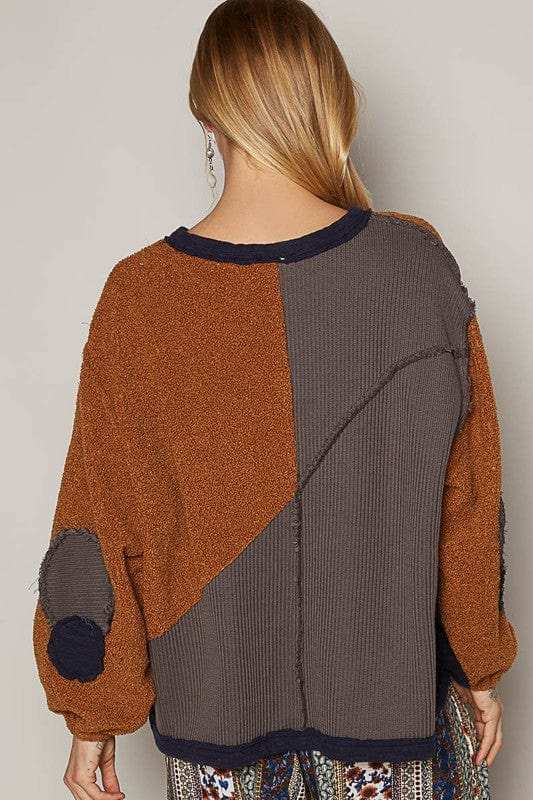 POL Color Block Half Zip Dropped Shoulder Sweatshirt - Trendsi - Flyclothing LLC