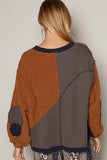 POL Color Block Half Zip Dropped Shoulder Sweatshirt - Trendsi