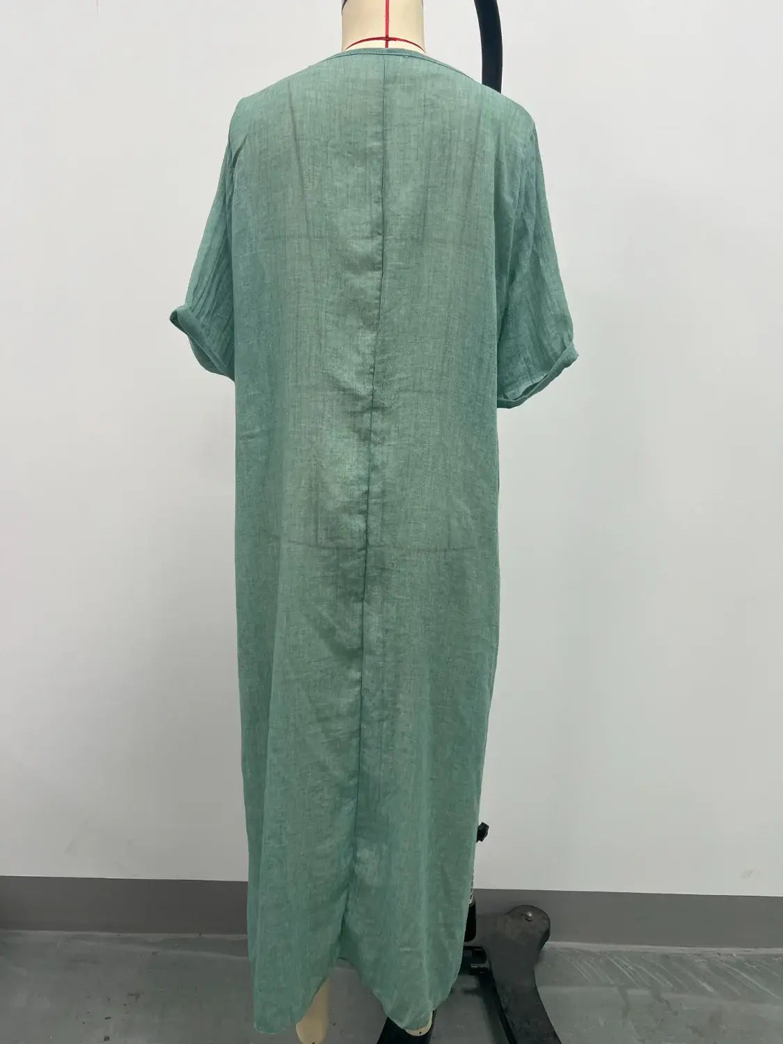 Full Size V-Neck Short Sleeve Midi Dress Plus Size - Trendsi - Flyclothing LLC