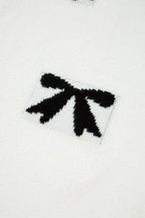 Bow Pattern Knit Short Sleeve Sweater - Trendsi - Flyclothing LLC