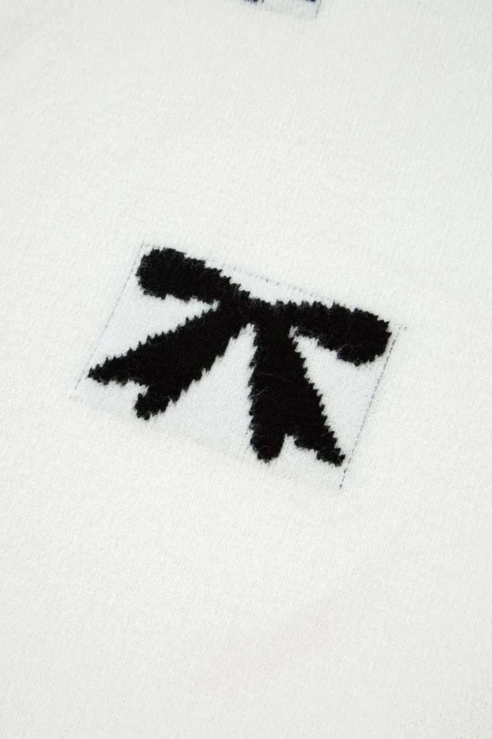 Bow Pattern Knit Short Sleeve Sweater - Trendsi - Flyclothing LLC