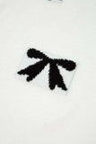 Bow Pattern Knit Short Sleeve Sweater - Trendsi - Flyclothing LLC