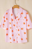 Star Print Short Sleeve Shirt and Shorts Set - Trendsi - Flyclothing LLC
