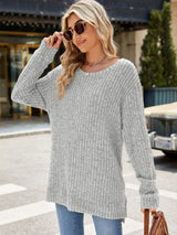 Round Neck Long Sleeve T-Shirt - Trendsi - Flyclothing LLC