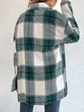 Plaid Collared Neck Dropped Shoulder Shacket - Trendsi - Flyclothing LLC