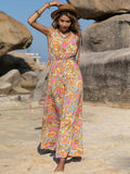 V-Neck Wide Leg Jumpsuit - Trendsi - Flyclothing LLC