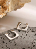 18K Gold-Plated Stainless Steel Square Earrings - Trendsi - Flyclothing LLC