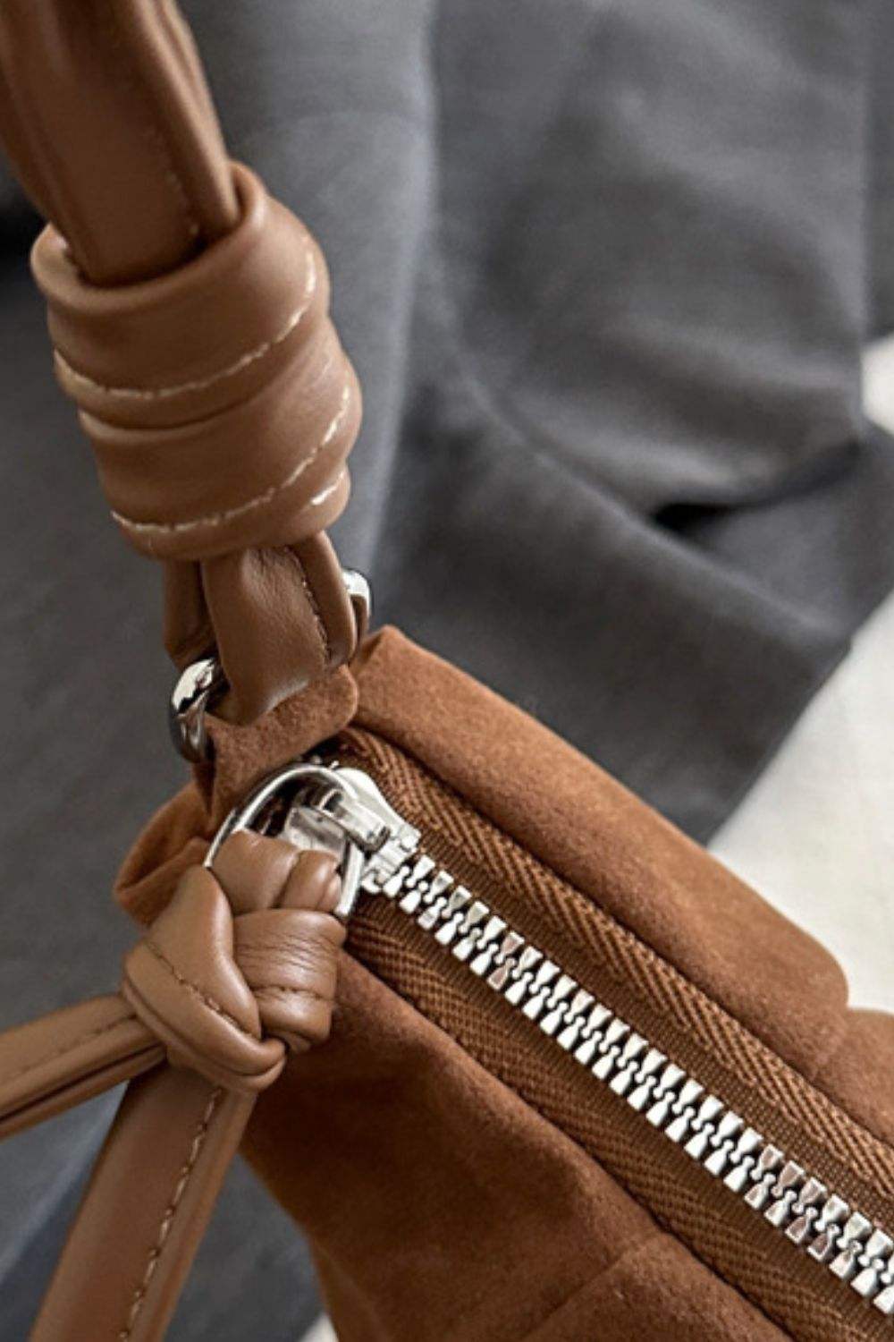 Suede Croissant Shape Shoulder Bag - Trendsi - Flyclothing LLC