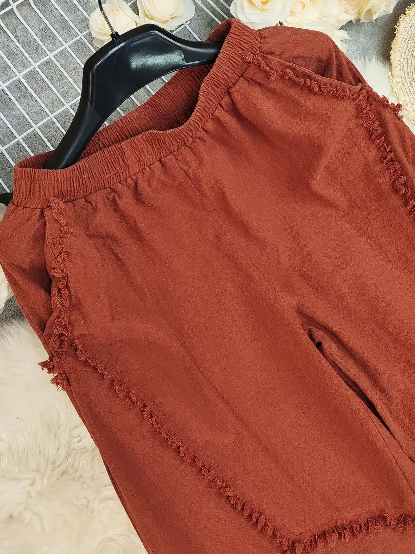 Frayed Edge Harem Pants - Trendsi - Flyclothing LLC