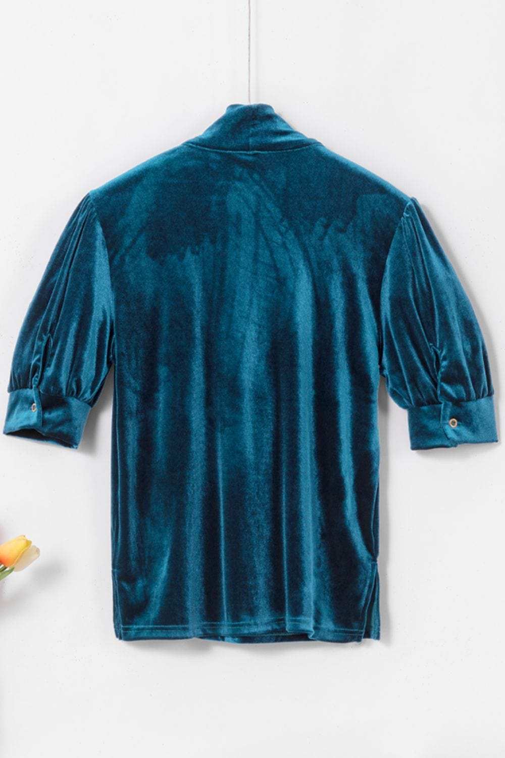 Tie Neck Half Sleeve Blouse - Trendsi - Flyclothing LLC