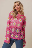 BiBi Floral Crochet Net Lace Cover Up - Trendsi - Flyclothing LLC